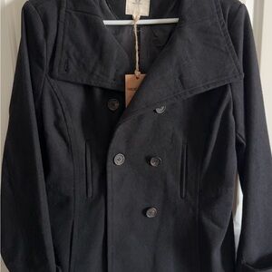 Black Double-Breasted Pea Coat